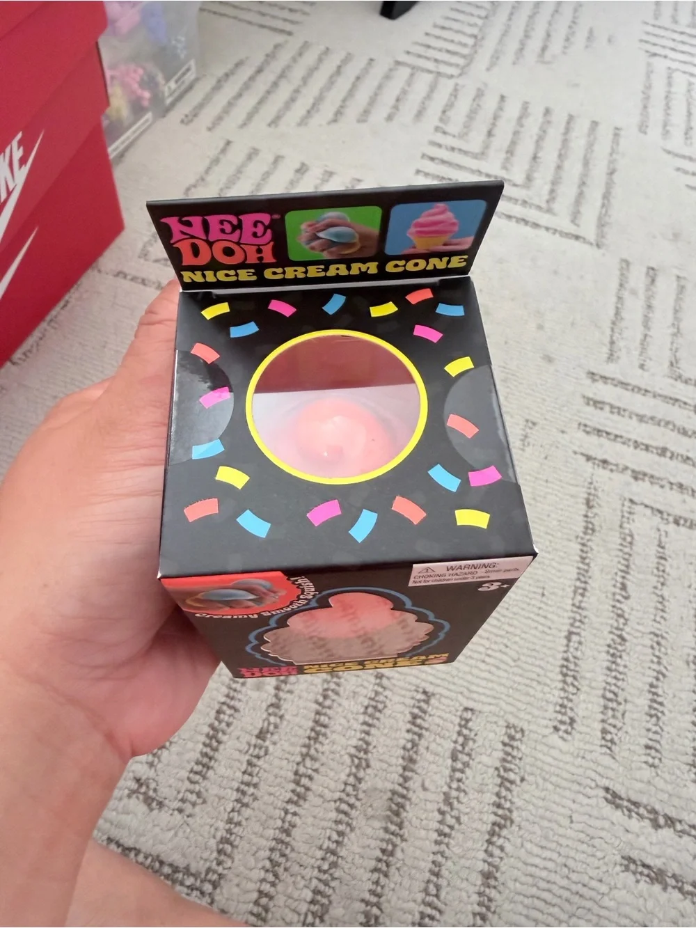 Needoh Nice Cream Cone Squishy Toy - Pink & Yellow